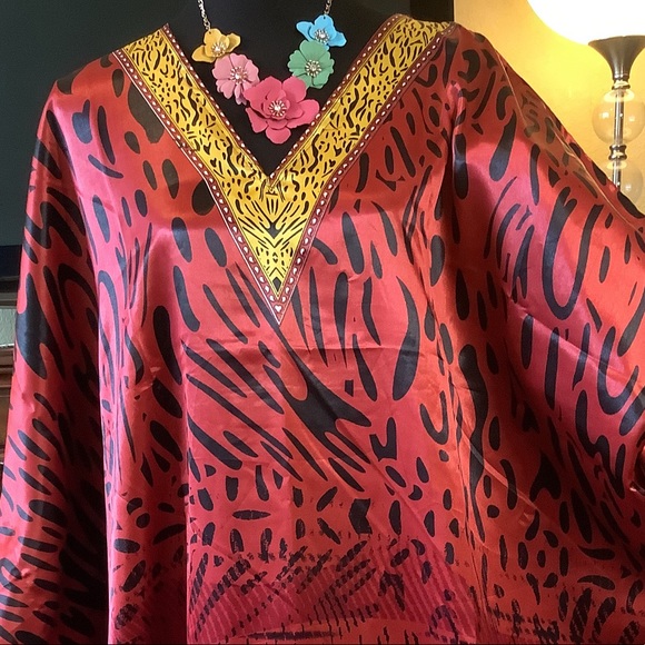 🌻NWT WINLAR SUNSET FIRE COVERUP/ CAFTAN - Picture 4 of 16